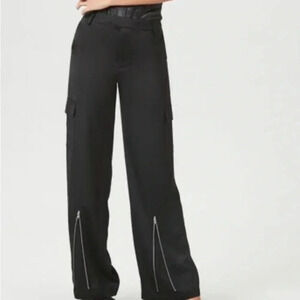 NWT Satin Zipper Cargo Pants